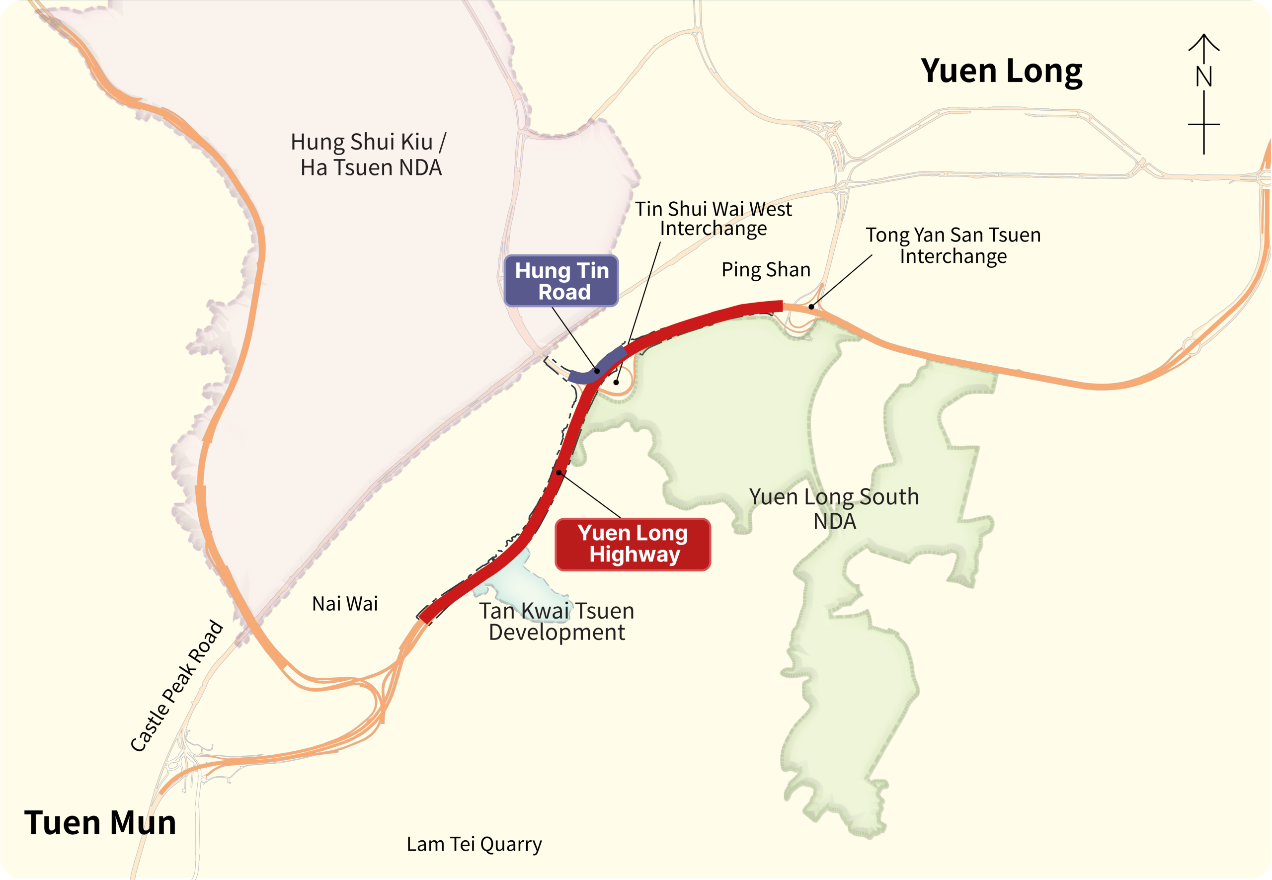元朗公路擴闊工程位置圖