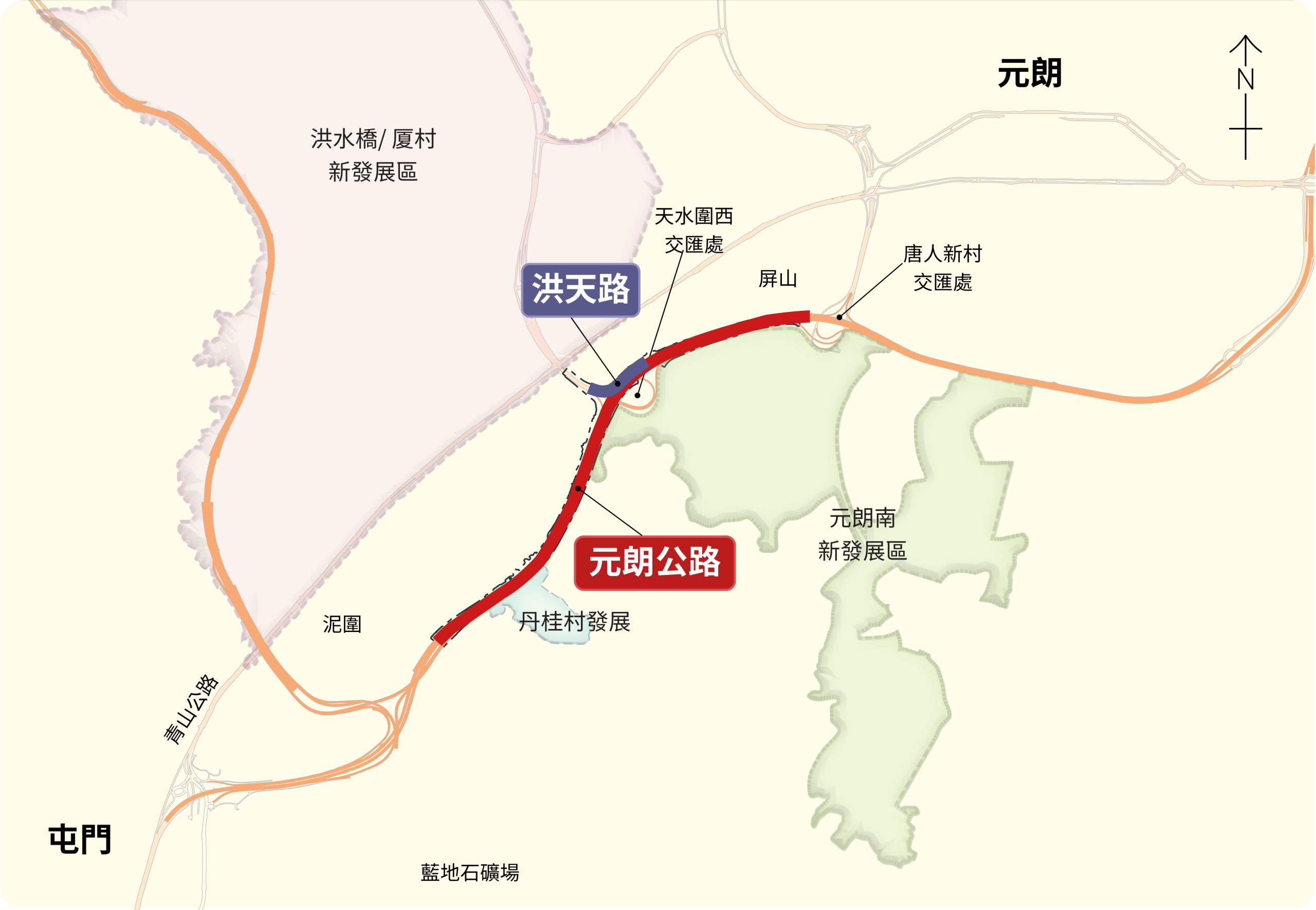 元朗公路擴闊工程位置圖